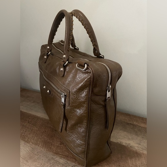 Authentic Balenciaga Agneau Classic - Brown - Uni-sex Briefcase / Travel Bag - Picture 4 of 10